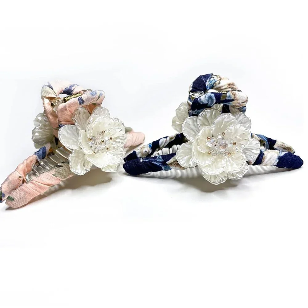 2 Pack Gorgeous Flower hair claw clips hair accessories